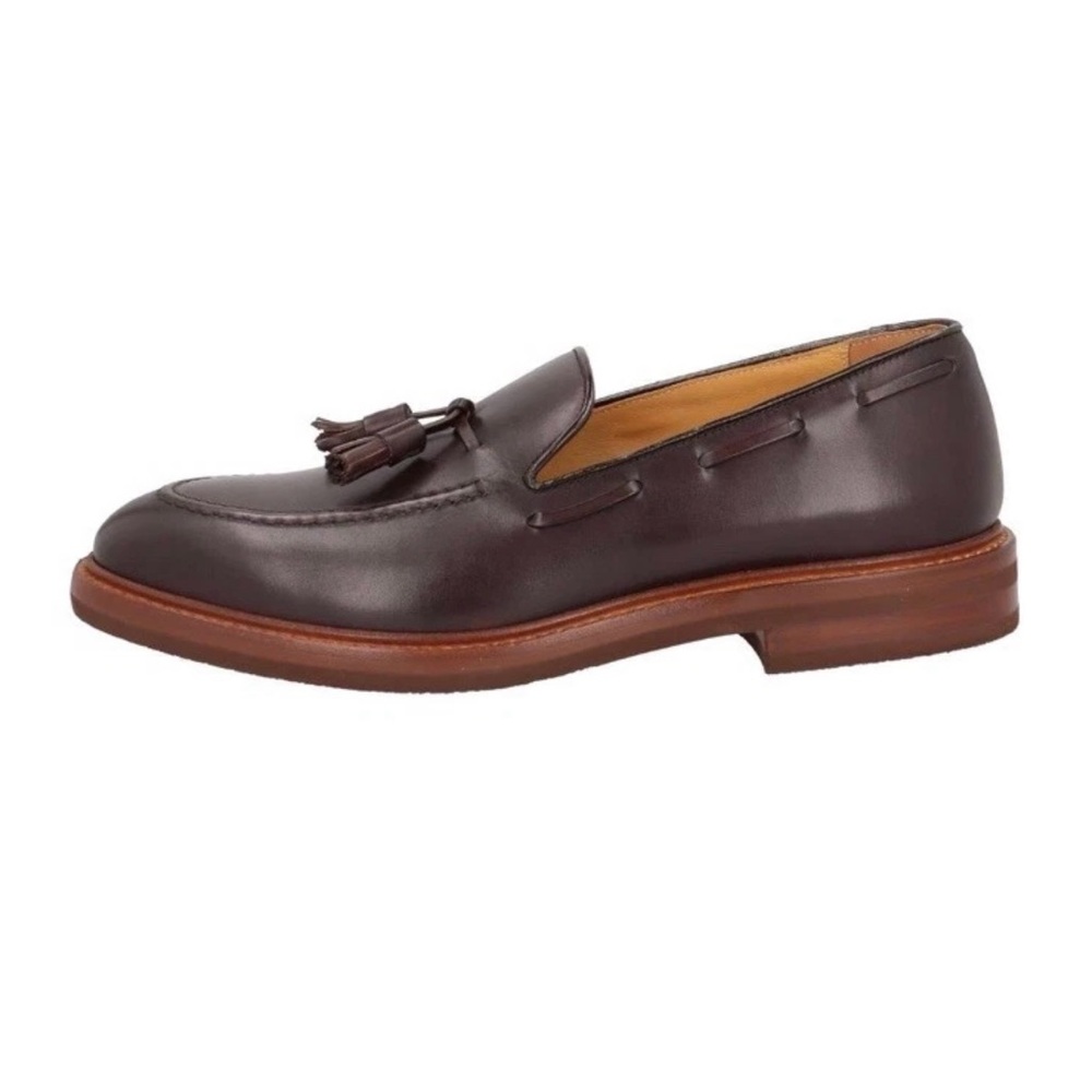 NIB Brunello Cucinelli Tassled Loafers in Burgundy Leather